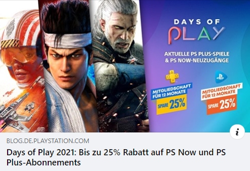 Days of Play 2021: Bis zu 25% Rabatt auf PS Now und PS Plus-Abonnements