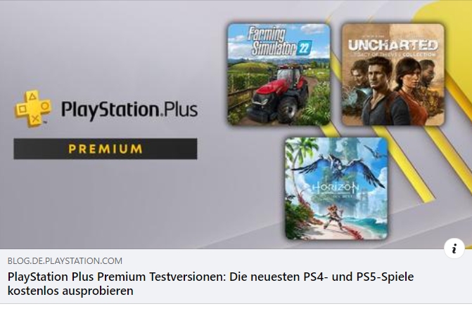 PlayStation Plus Premium Testversionen