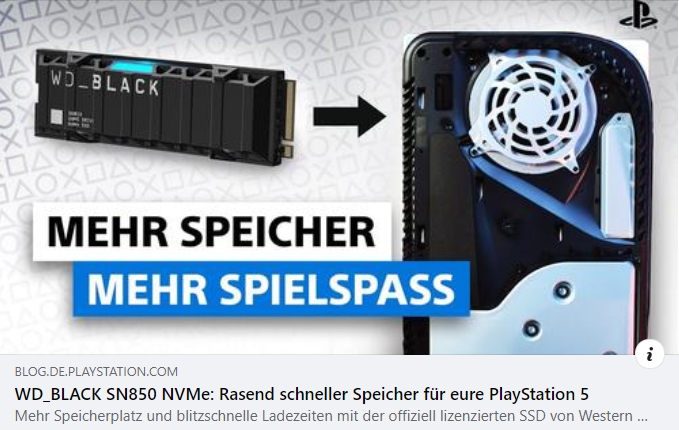 WD_BLACK SN850 NVMe: Rasend schneller Speicher für eure PlayStation 5