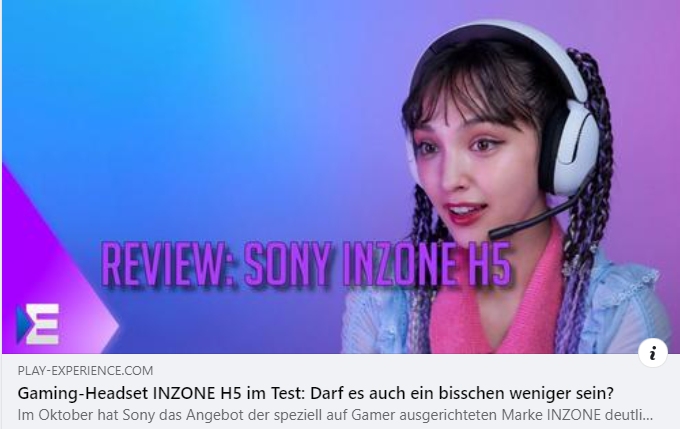 Sony INZONE H5 Test
